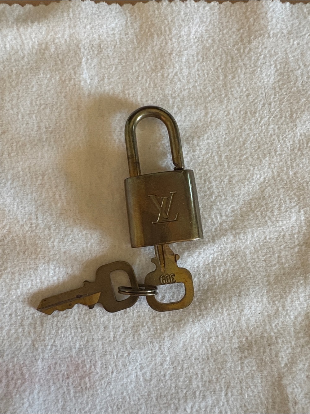 Louis Vuitton Brass Tone Padlock and Keys - Gold/Bronze Finish